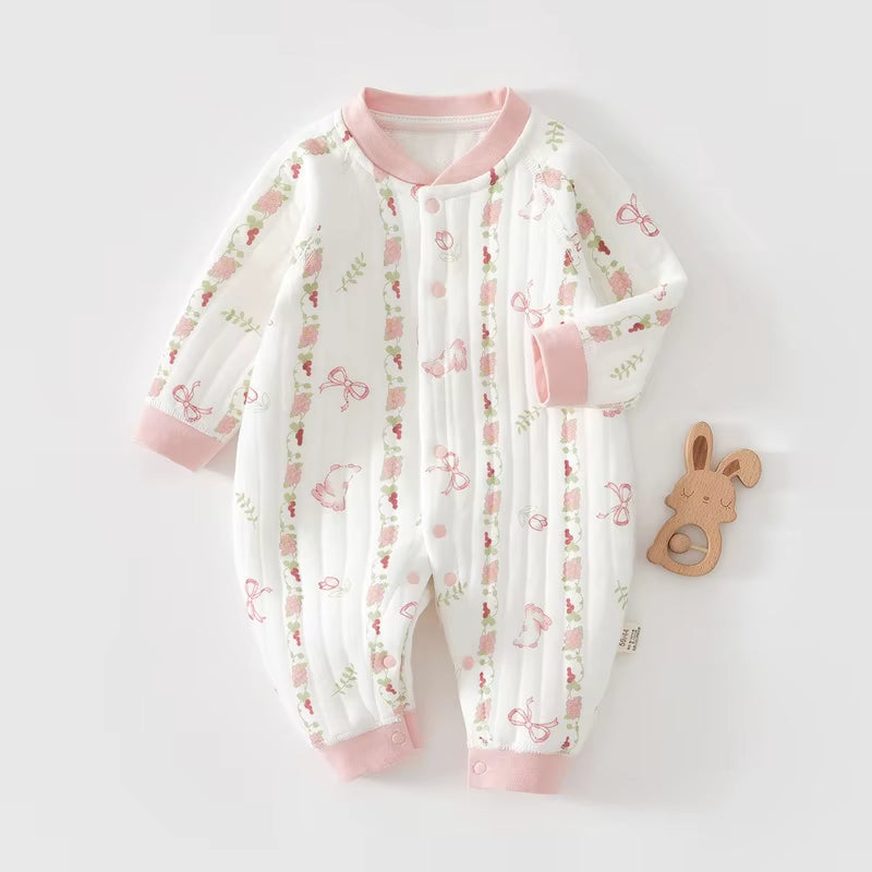 Autumn Winter Newborn Baby Boy Girl Romper Soft Cartoon Bear Bodysuit